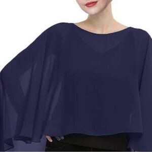 Froccella made in italy silk blend navy cape size medium